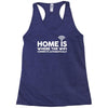 home is where the wifi funny Racerback Tank