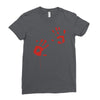 bloody hand print funny zombie kill undead blood horror killer Ladies Fitted T-Shirt