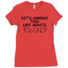 let's handle this like adults Ladies Fitted T-Shirt