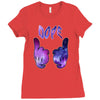 galaxy cartoon hands dope Ladies Fitted T-Shirt