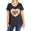 Hope With Heart Ladies Curvy T-Shirt