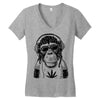 monkey hipster Women's V-Neck T-Shirt