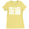 pro life, pro god, pro gun Ladies Fitted T-Shirt