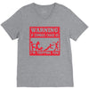 warning if zombies chase us i'm tripping you V-Neck Tee
