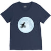 Biker Dinosaur - Dinosaur Riding A Bike To The Moon V-Neck Tee