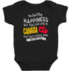 you can't buy happiness but you can live in canada Baby Bodysuit