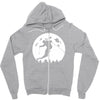 skiier moon moonlight silhouett Zipper Hoodie