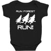 run forest run white color Baby Bodysuit