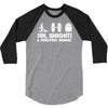sex weights and protein shakes 3/4 Sleeve Shirt
