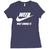 weed   just smoke it   mens funny Ladies Fitted T-Shirt