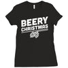 beery christmas hops drinking beer funny Ladies Fitted T-Shirt