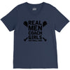 Real Men Coach Girls Softball Dad V-Neck Tee