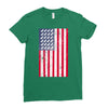 t-rex vintage american flag Ladies Fitted T-Shirt