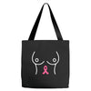 breast with pink ribbon Tote Bags