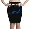 Drake Scorpion Blue Pencil Skirts