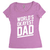 world's okayest dad funny Women's Triblend Scoop T-shirt