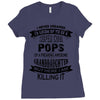 Super Cool Pops Of A Freaking Awesome Granddaughter Ladies Fitted T-Shirt