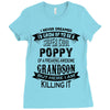 Super Cool Poppy Of A Freaking Awesome Grandson Ladies Fitted T-Shirt