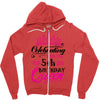 Celebrating With the 5th Birthday Queen Zipper Hoodie