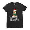 merry cristmas reindeer Ladies Fitted T-Shirt