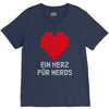nerd shirt design  herz f&uuml;r nerds computer gaming fun big bang minecr V-Neck Tee