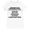 Smartass November Girl Ladies Fitted T-Shirt
