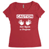 caution! jazz handsfunny jazz dance comic boogie camp trumpet Women's Triblend Scoop T-shirt
