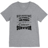 never underestimate the strength and power of a cancer survivor V-Neck Tee
