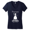 Princesses Are Born in September Yes I'm a Princess Women's V-Neck T-Shirt