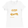 I'm a june woman I was born with my heart Ladies Fitted T-Shirt