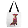 floral fox Tote Bags
