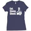 v6 eat sleep shoot Ladies Fitted T-Shirt
