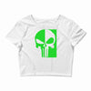 mad engine marvel brand punisher scar glow in the dark Crop Top