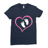 Baby Girl with Heart Any Name Customized Ladies Fitted T-Shirt
