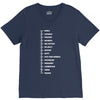 beard length chart funny professor grandpa mustache humor V-Neck Tee