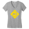 tractor crossing farmer's road warning sign Women's V-Neck T-Shirt