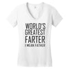 world's greatest farter i mean father Women's V-Neck T-Shirt