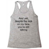 still talking light Racerback Tank