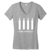 fork handles  four candles   funny Women's V-Neck T-Shirt