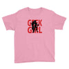 geek girl 3 4 sleeve baseball Youth Tee