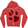 animal feet Zipper Hoodie