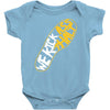 running we kick asphalt Baby Onesie