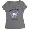 i'm really a unicorn Women's Triblend Scoop T-shirt