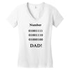 number one dad funny t shirt binary nerd geek tee s 3xl Women's V-Neck T-Shirt