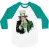 st patricks day  uncle sam 3/4 Sleeve Shirt