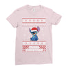 ohana christmas stitch Ladies Fitted T-Shirt