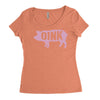 pig oink funny Women's Triblend Scoop T-shirt