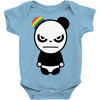 angry panda rainbow Baby Onesie