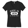40th birthday gifts made 1978 all original parts Women's V-Neck T-Shirt