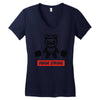 panda strong Women's V-Neck T-Shirt